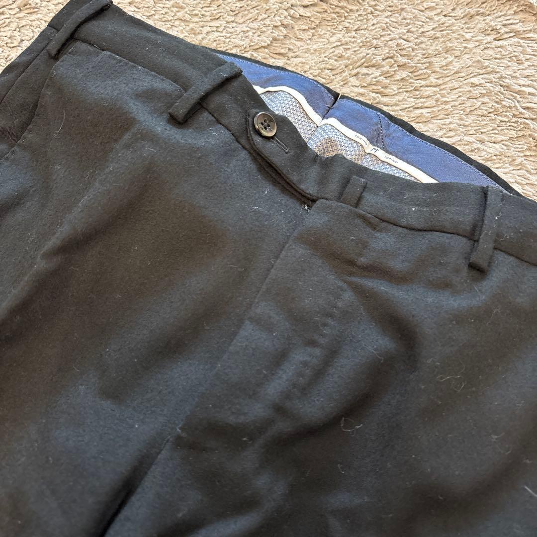 TORINO PT 毛98%ブラック スラックス Lサイズ　48