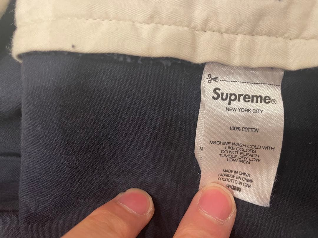 Supreme チノパン ネイビー 34サイズ
