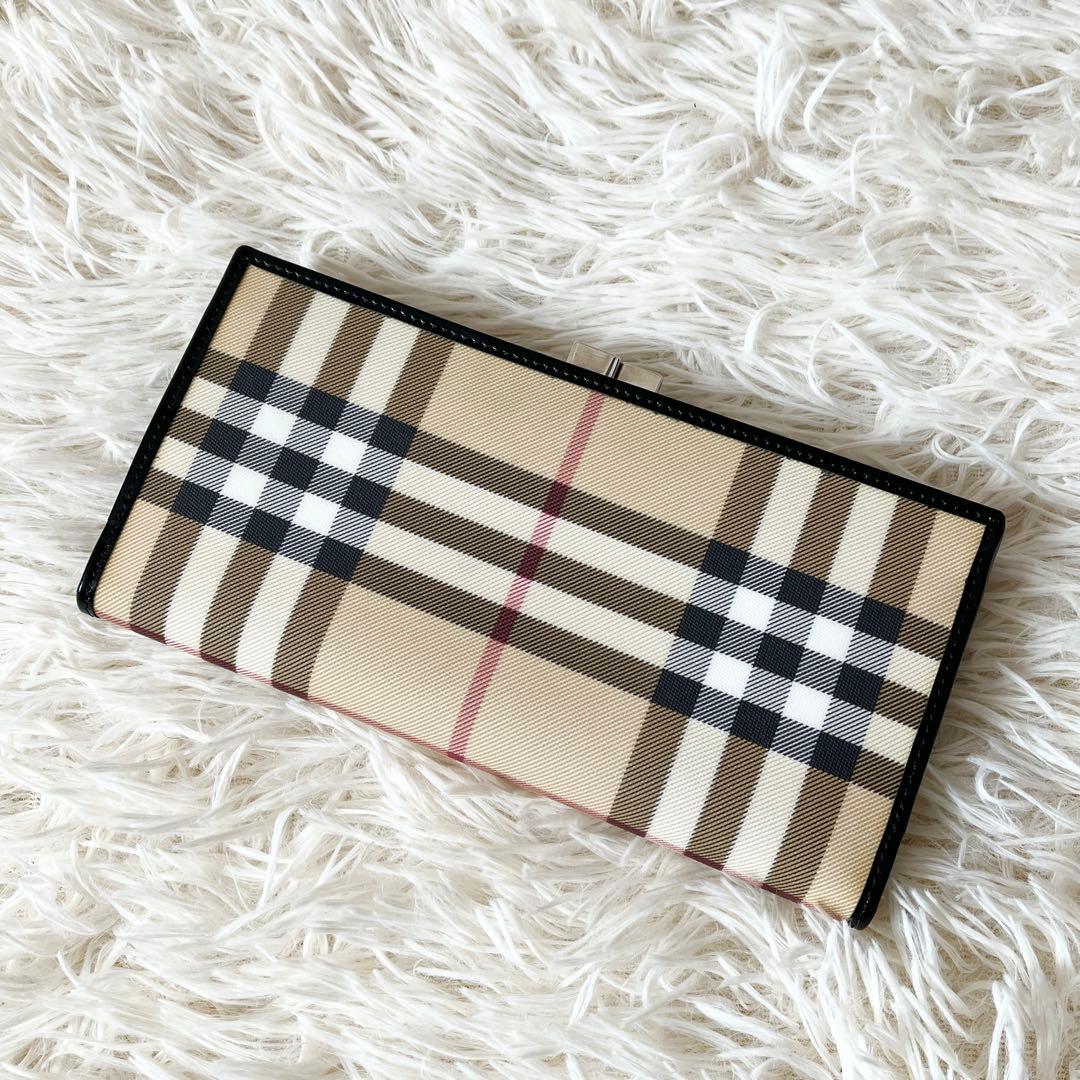 新品未使用✨Burberry バーバリー　長財布　ノバチェック　ベージュ　がま口