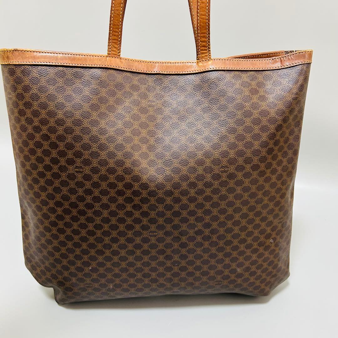 CELINE セリーヌ マカダム柄 PVC×レザー トートバッグ 肩掛け◎