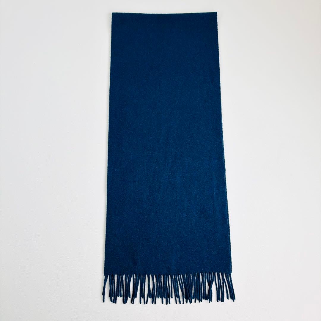 1671【美品】ジョンストンズ カシミヤ100% マフラー ネイビー