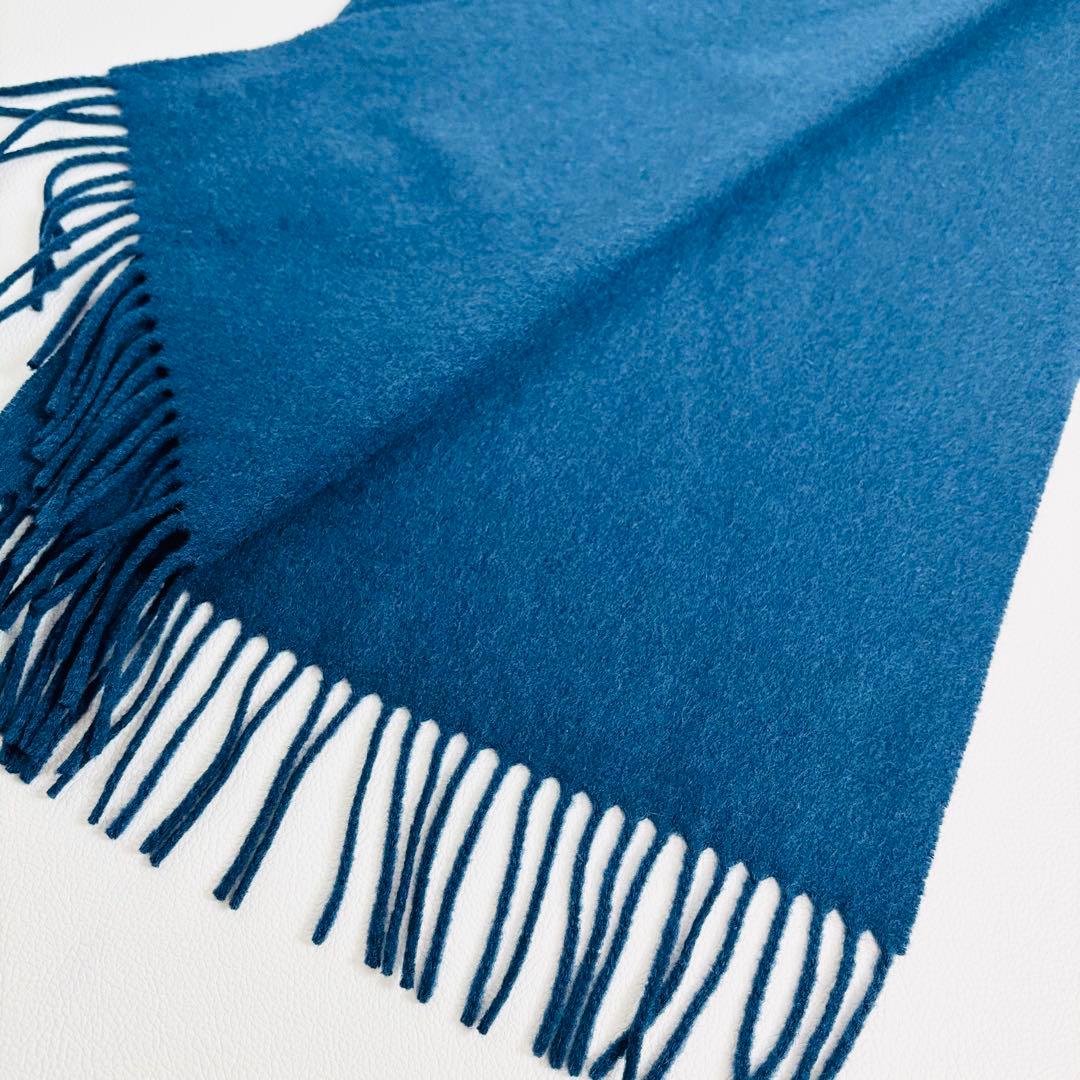 1671【美品】ジョンストンズ カシミヤ100% マフラー ネイビー