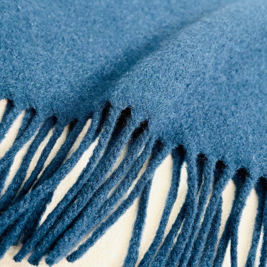 1671【美品】ジョンストンズ カシミヤ100% マフラー ネイビー