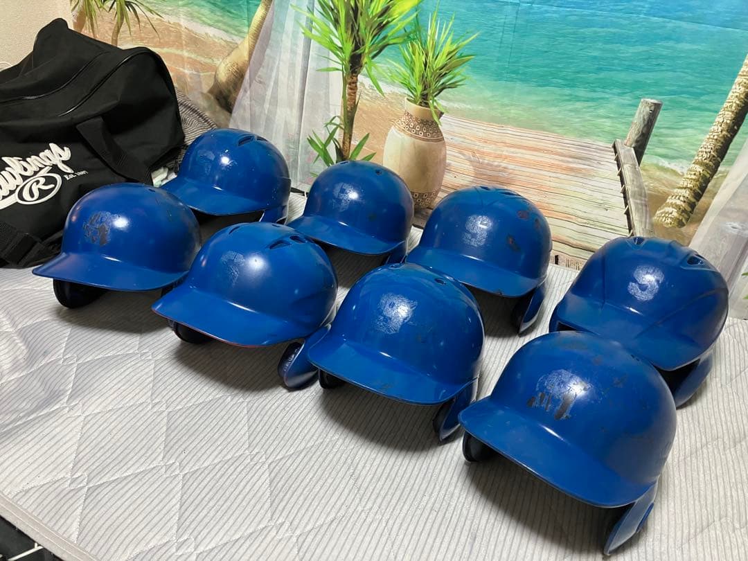 バッター用ヘルメット 8個セット 青