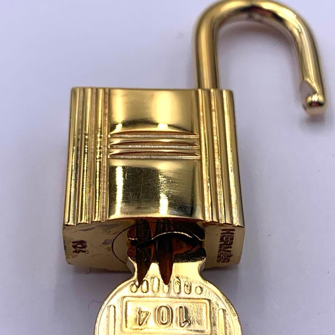 HERMES エルメス カデナ 104番 ゴールド 24Kメッキ 鍵付き 南京錠