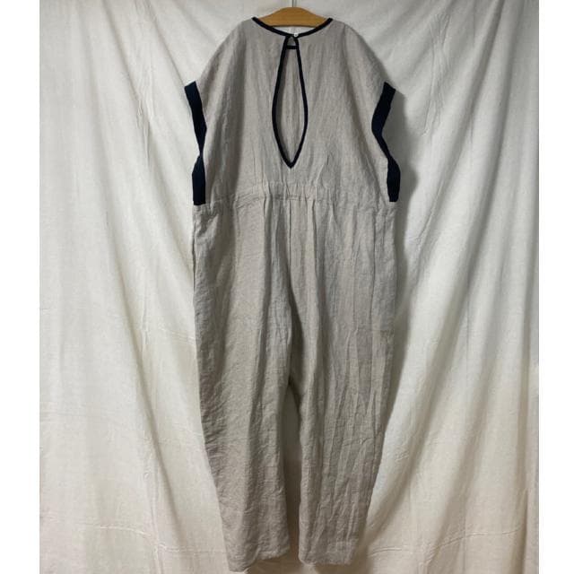 ito fukuoka リネン バックオープン オールインワン バイカラー