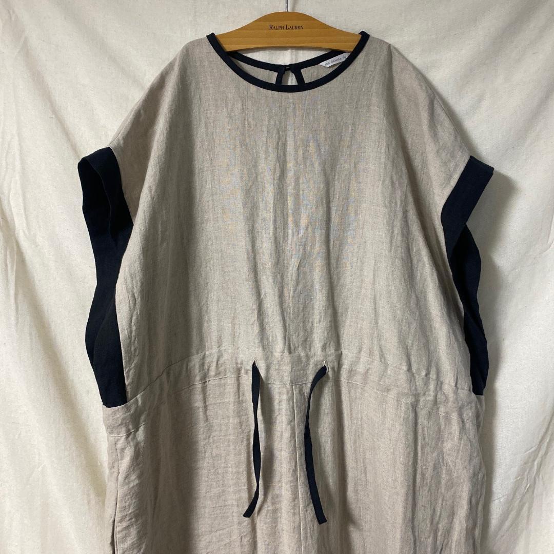 ito fukuoka リネン バックオープン オールインワン バイカラー