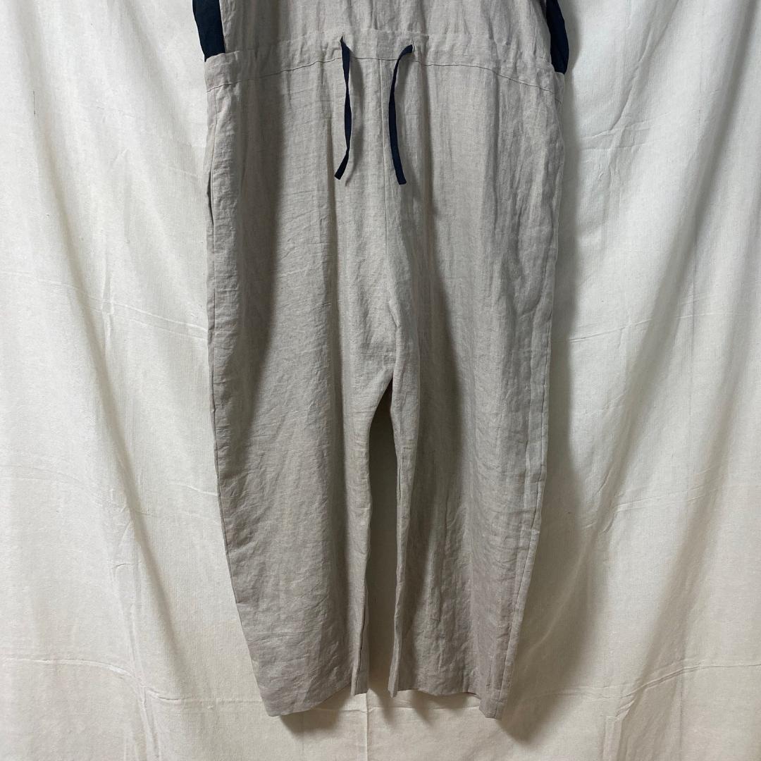 ito fukuoka リネン バックオープン オールインワン バイカラー