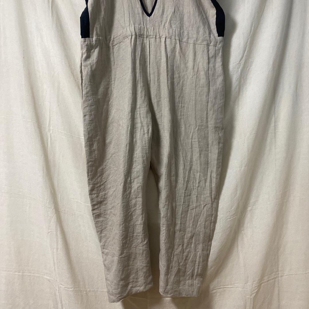 ito fukuoka リネン バックオープン オールインワン バイカラー