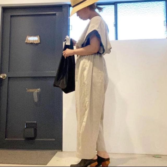 ito fukuoka リネン バックオープン オールインワン バイカラー