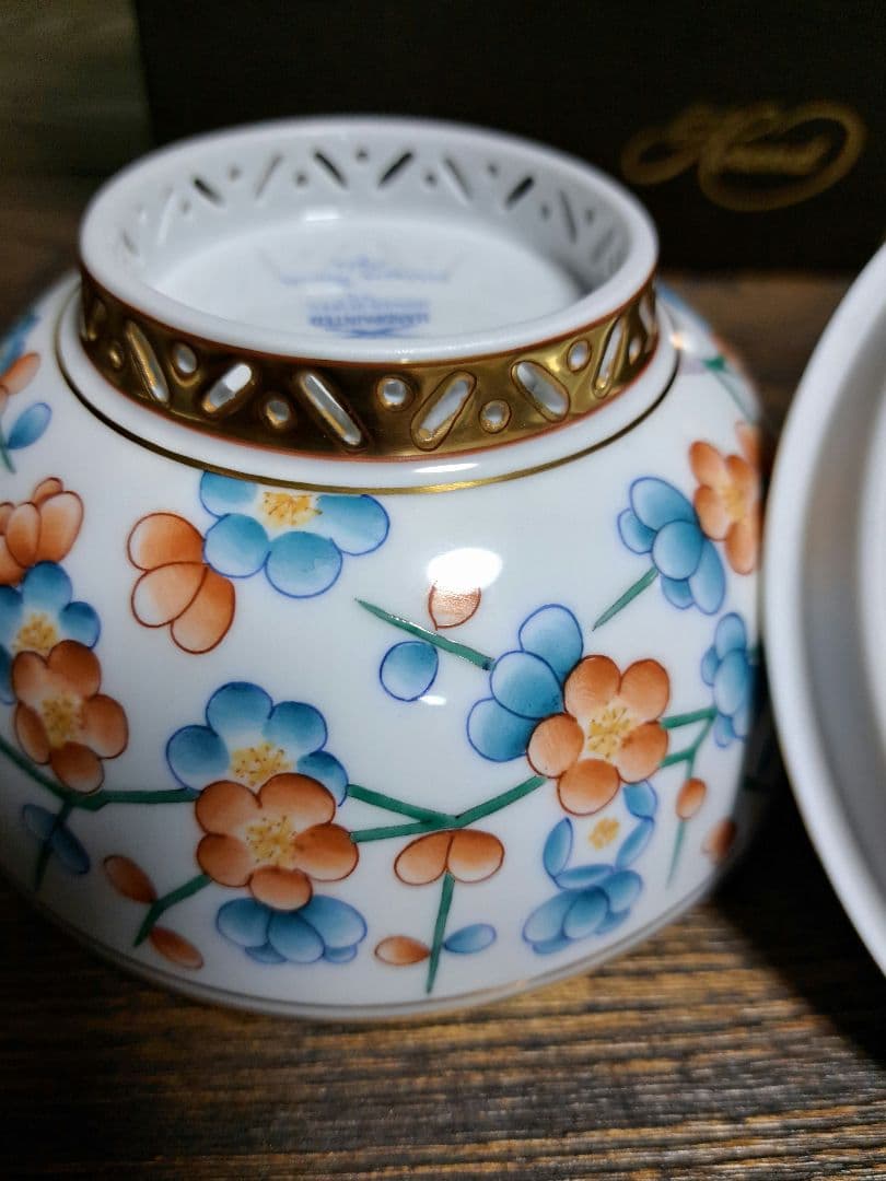 新品　ヘレンド　　　上海蓋つきカバードボール　　　マンダリンボックス