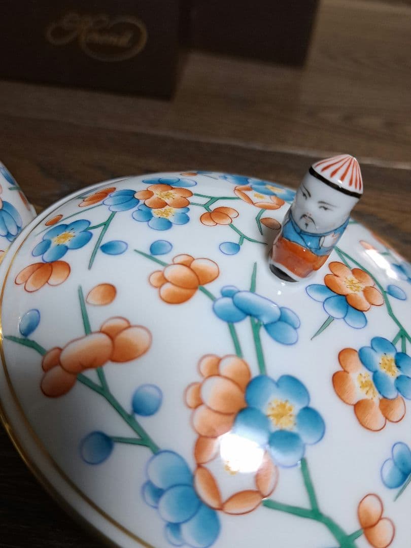 新品　ヘレンド　　　上海蓋つきカバードボール　　　マンダリンボックス