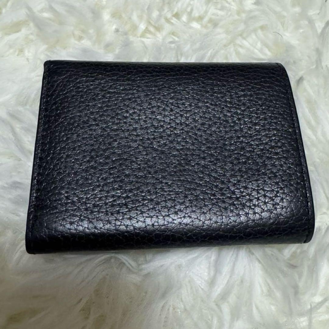 coach コーチ　三つ折り財布　オリガミ　レザー　ブラック