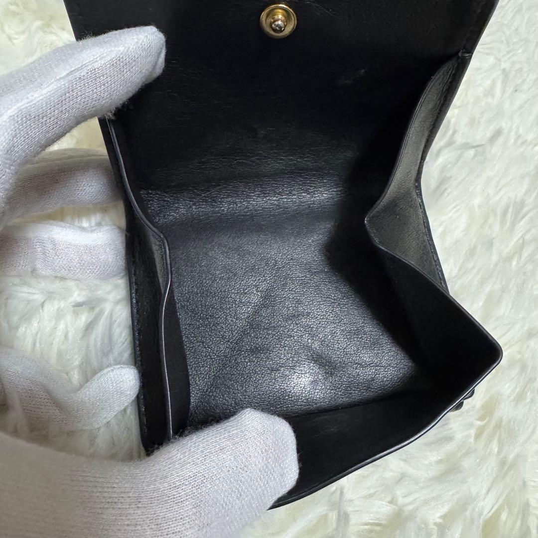 coach コーチ　三つ折り財布　オリガミ　レザー　ブラック