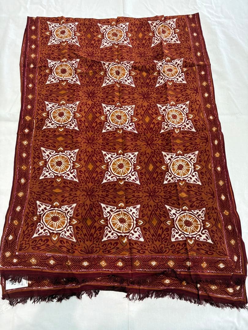 【新品未使用】rajabrooke BATIK STOLE M BROWN