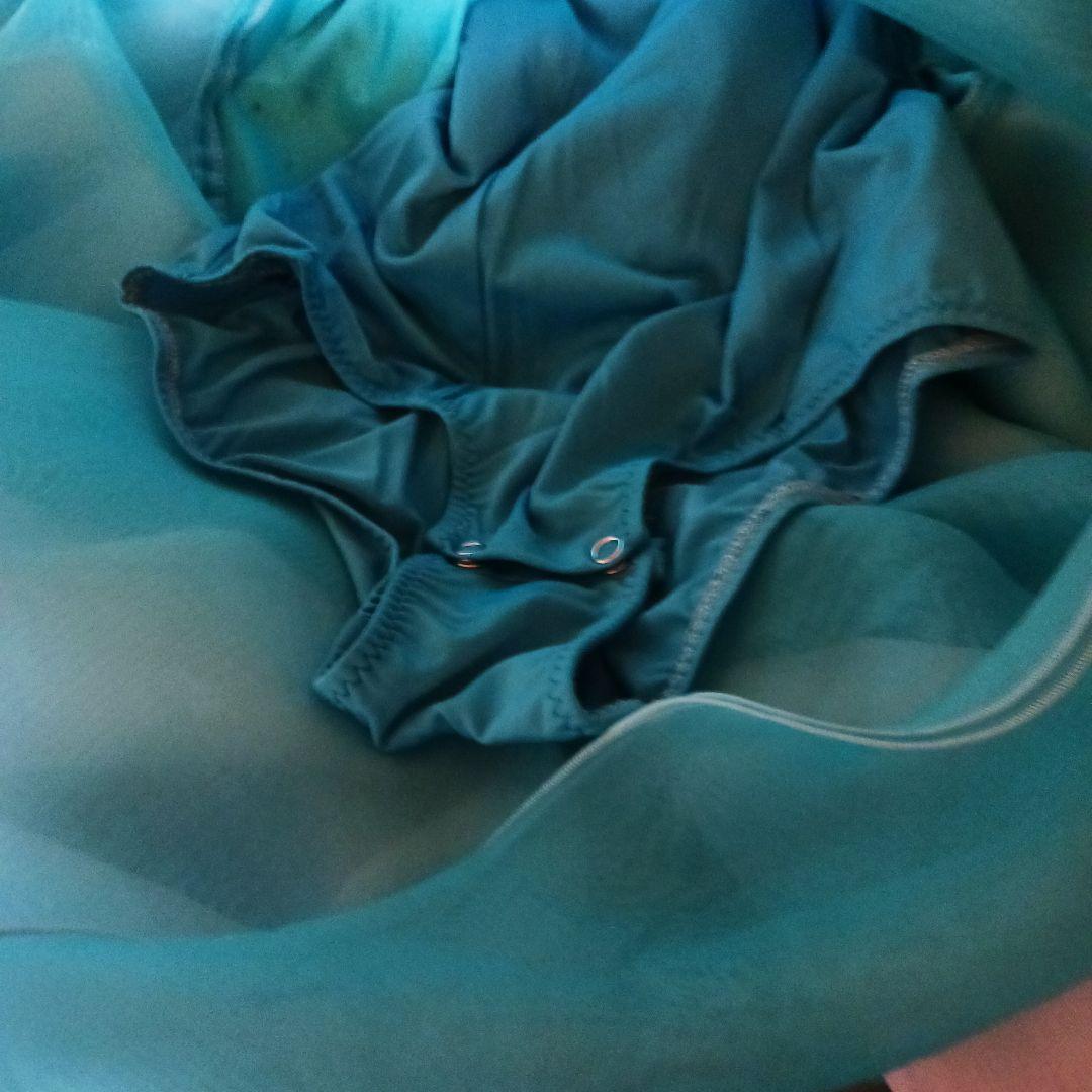 水色の社交ダンスドレス ビーズと刺繍付き