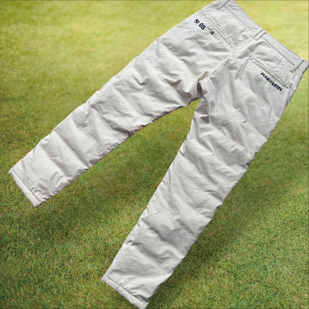 防寒　蓄熱素材　パーリーゲイツ　ダウンパンツ　中綿入 L〜XL相当　オフホワイト