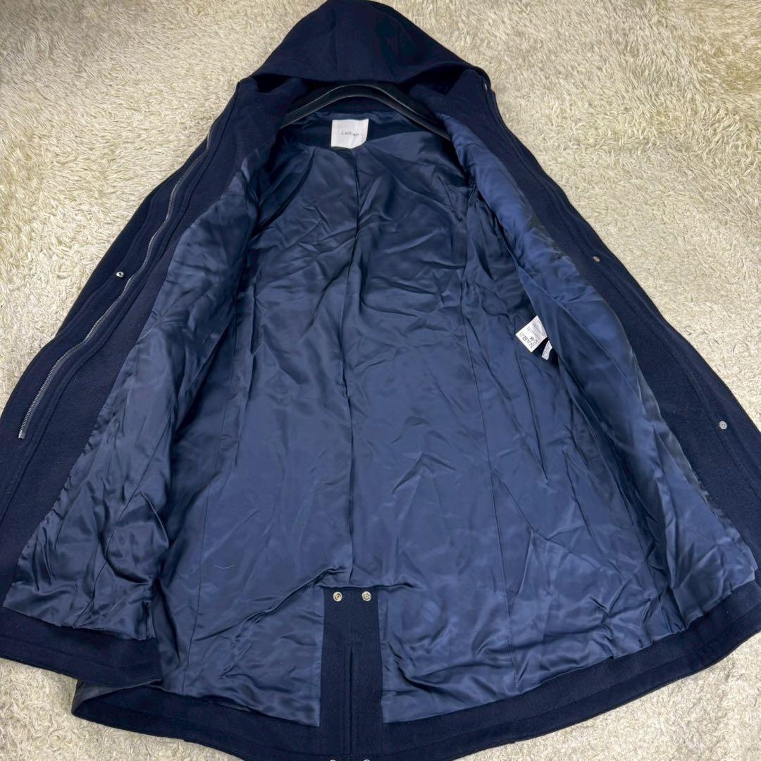 レリアン ロングコート ウール キルティング 切替 フード ドローコード 9