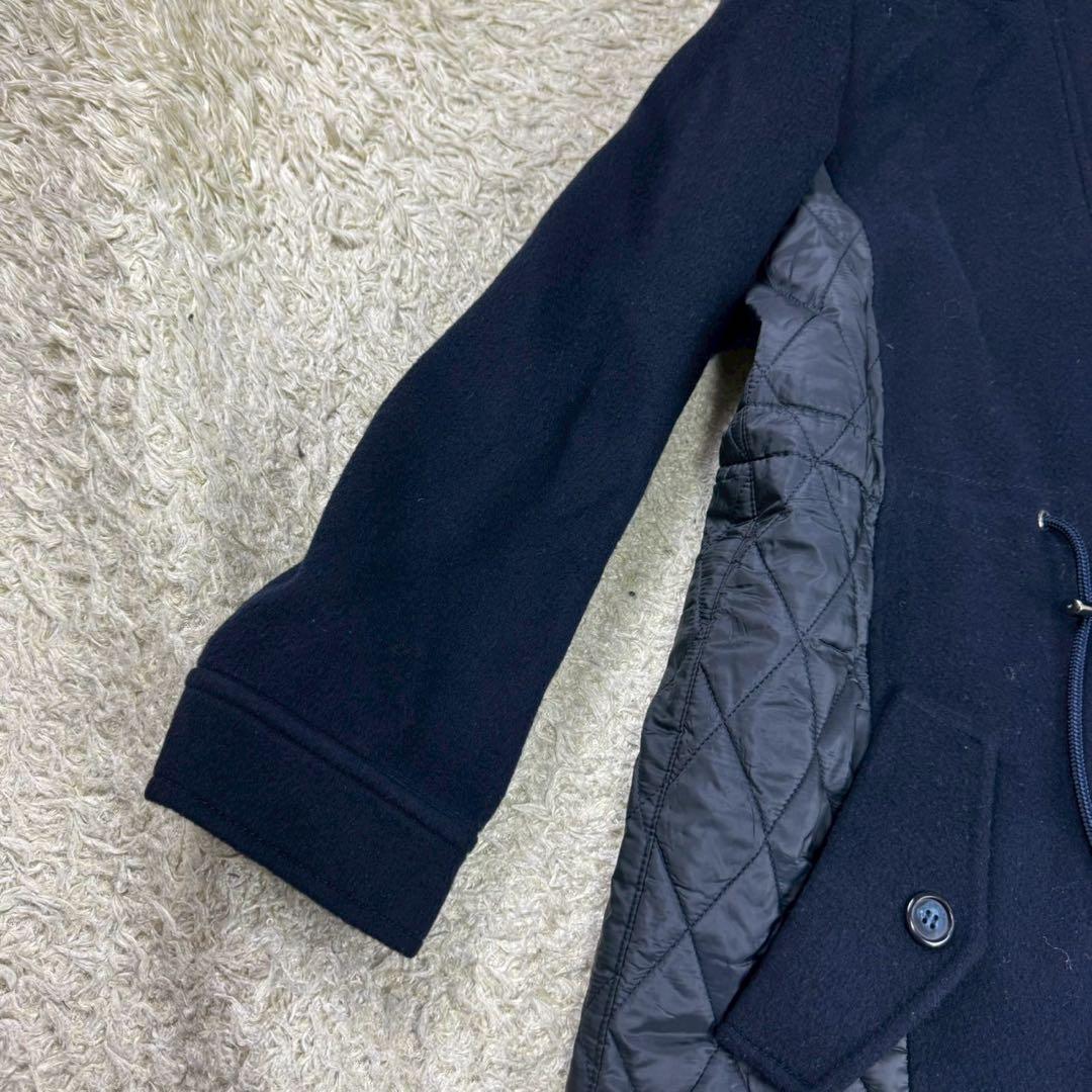 レリアン ロングコート ウール キルティング 切替 フード ドローコード 9