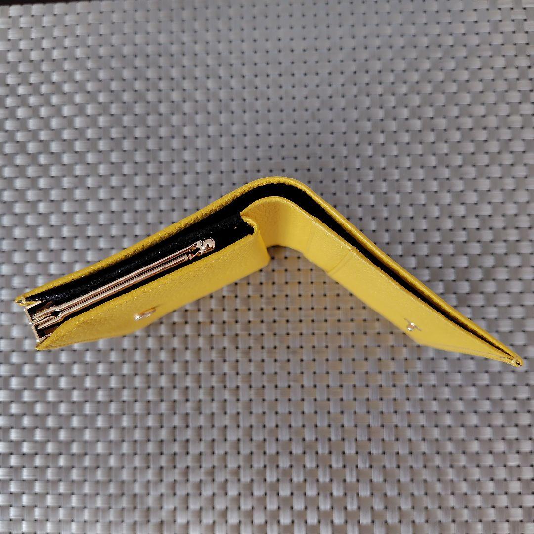 【皇居】二つ折り財布＆ミラーセット 黄色 イエロー