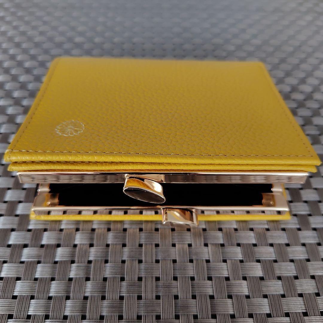 【皇居】二つ折り財布＆ミラーセット 黄色 イエロー