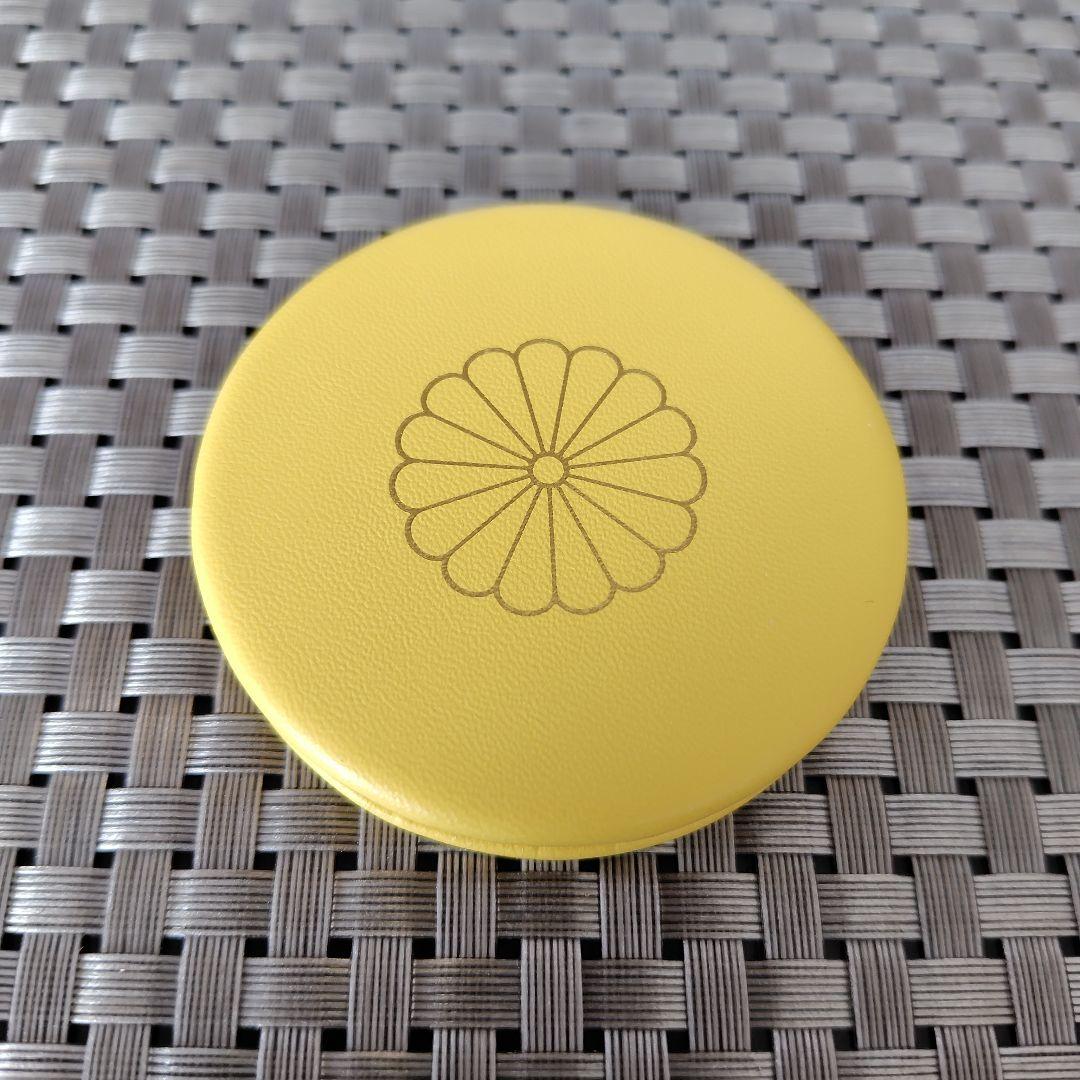 【皇居】二つ折り財布＆ミラーセット 黄色 イエロー