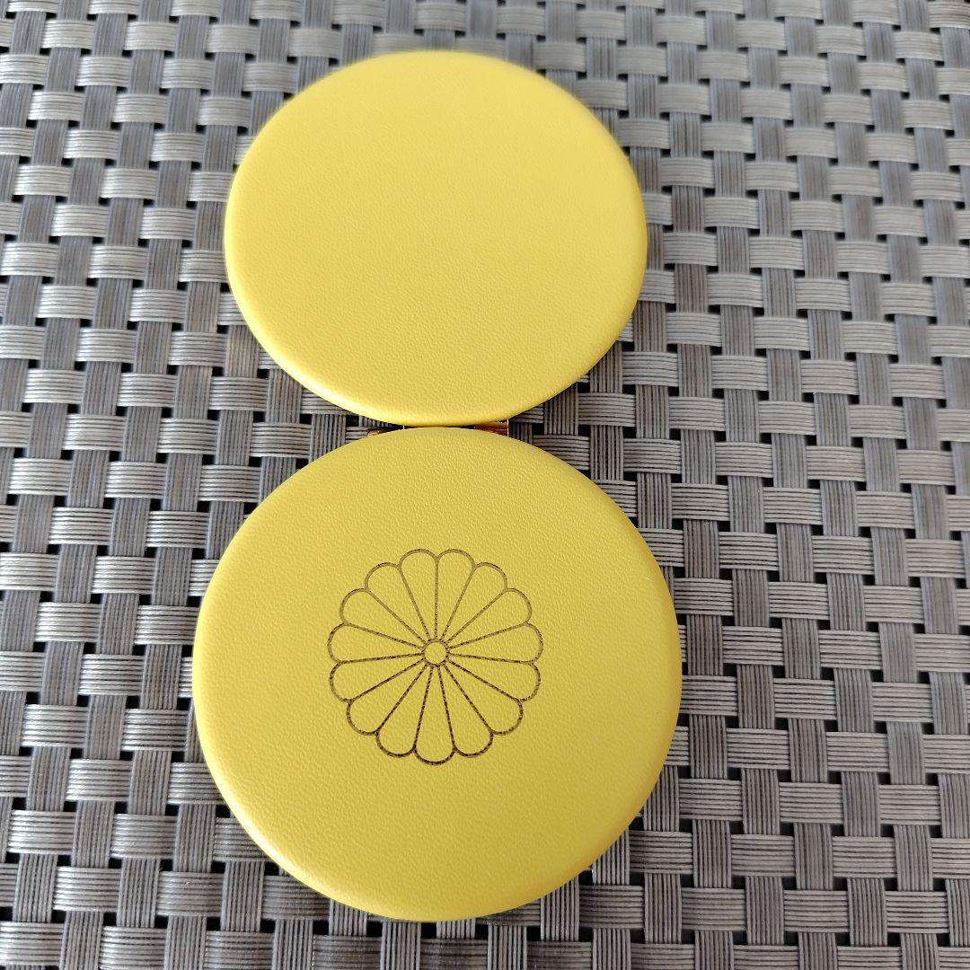 【皇居】二つ折り財布＆ミラーセット 黄色 イエロー