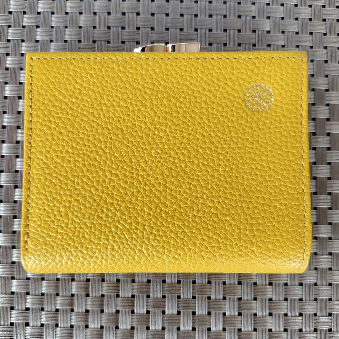 【皇居】二つ折り財布＆ミラーセット 黄色 イエロー
