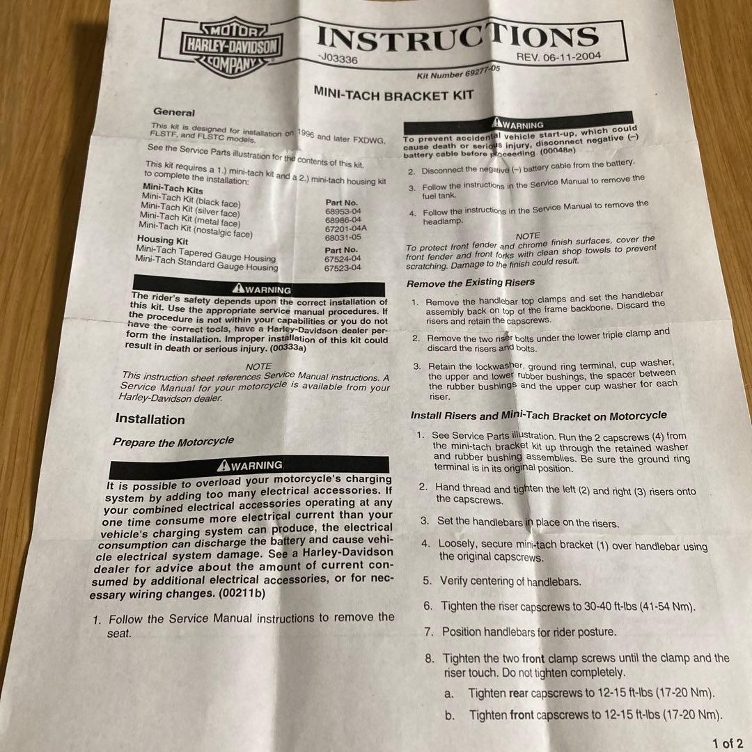 Harley-Davidson ビレットスタイル ミニタコメーター マウント