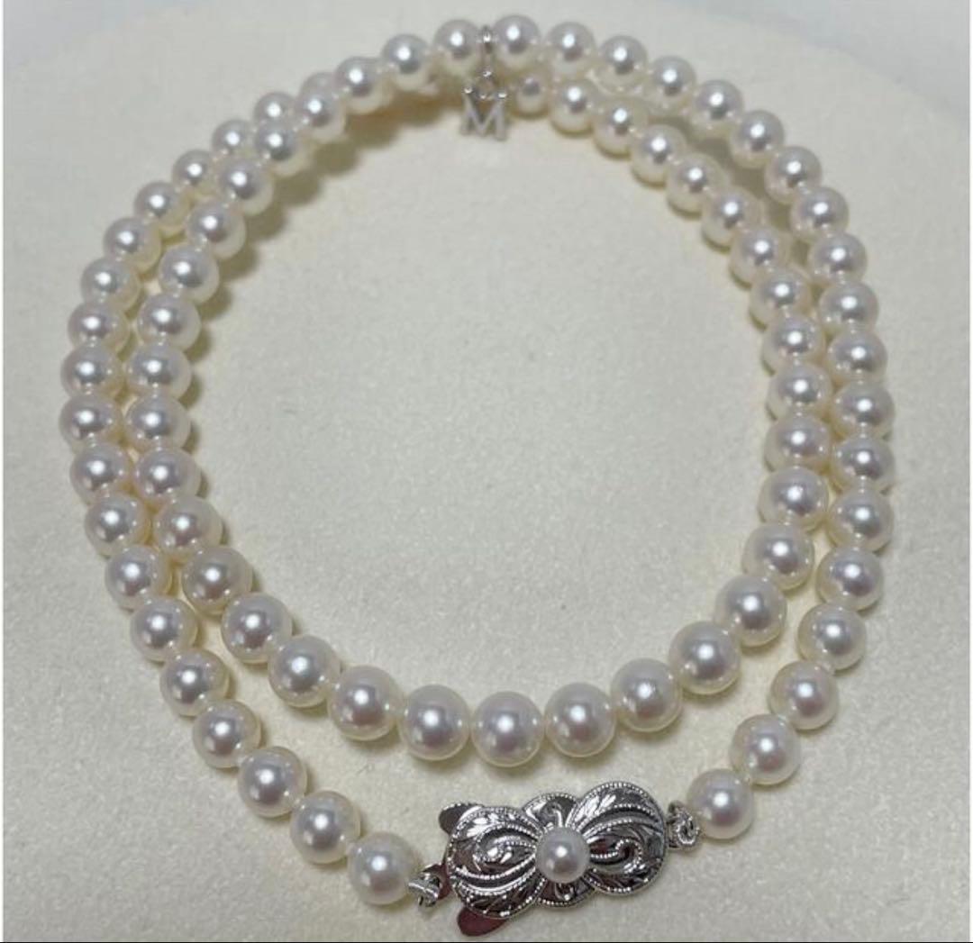 MIKIMOTO 現行クラスプ同型 あこや真珠 パールネックレスMチャーム