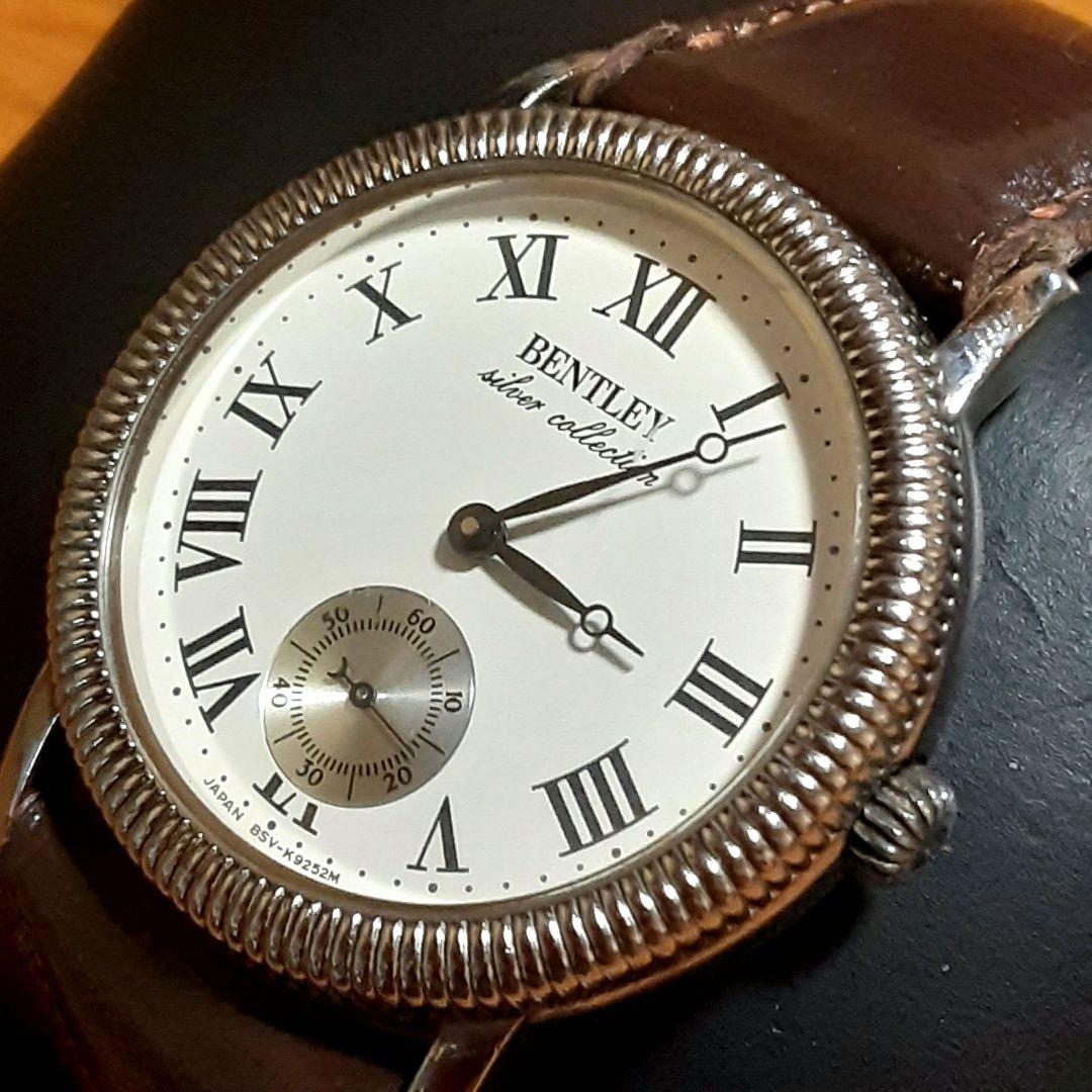 BENTLEY シルバー925刻印　スモセコ メンズ 腕時計　稼働品