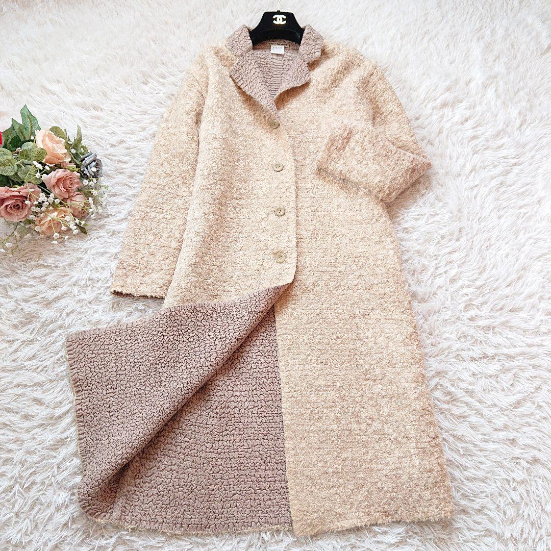 イッセイミヤケ シワ加工 プリーツ リバーシブル チェスタコート ロングコート