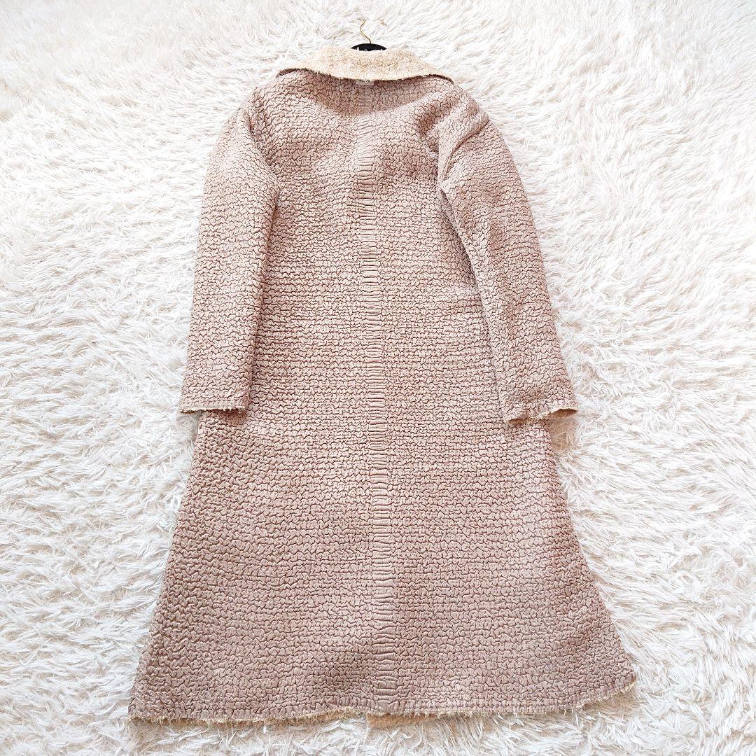 イッセイミヤケ シワ加工 プリーツ リバーシブル チェスタコート ロングコート