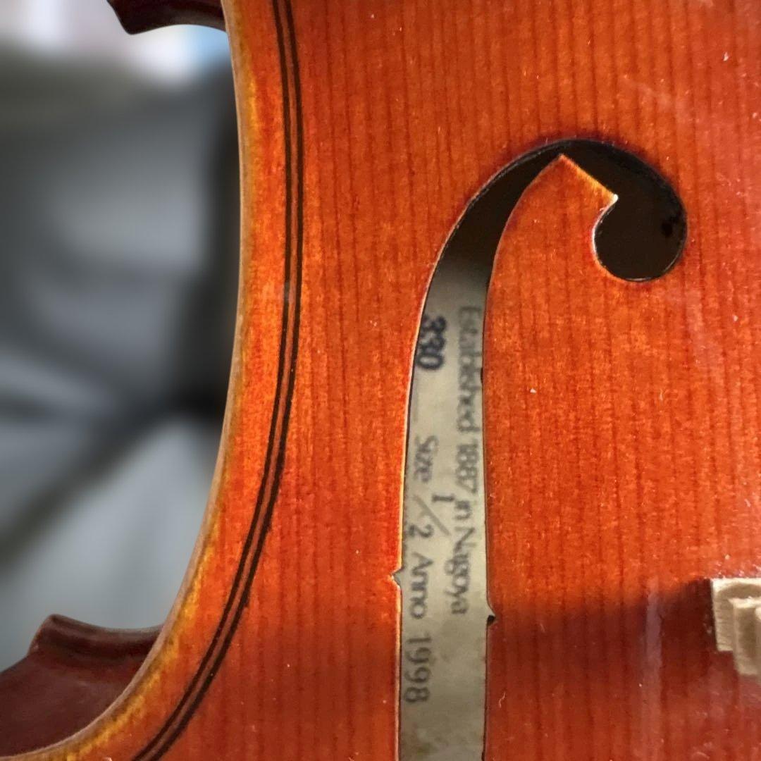 スズキバイオリン 1/2 No.330 1998年製 弓、肩当て、ケース付