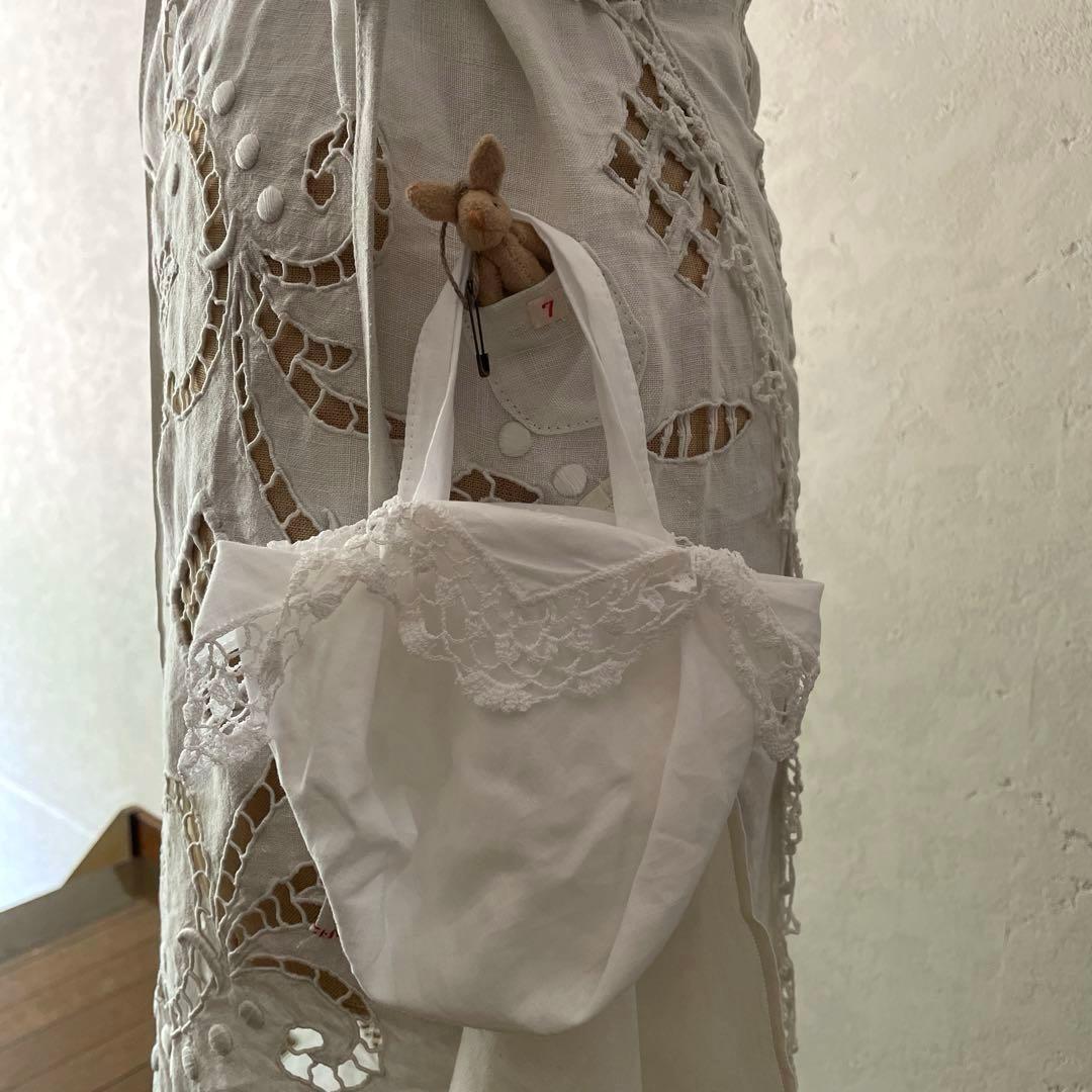 フランスアンティーク　リネン　エプロン