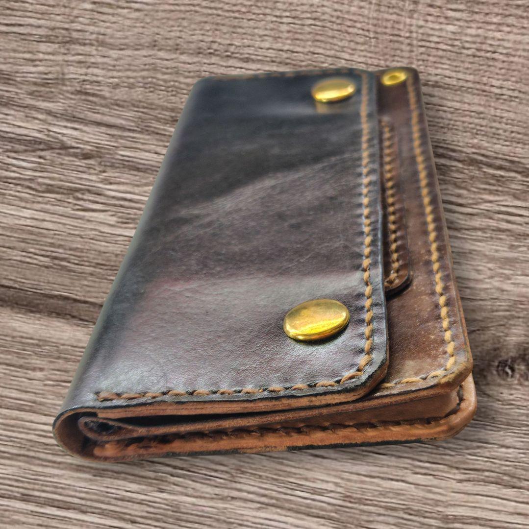 トラッカーウォレット 手染め ヌメ革 ⑯