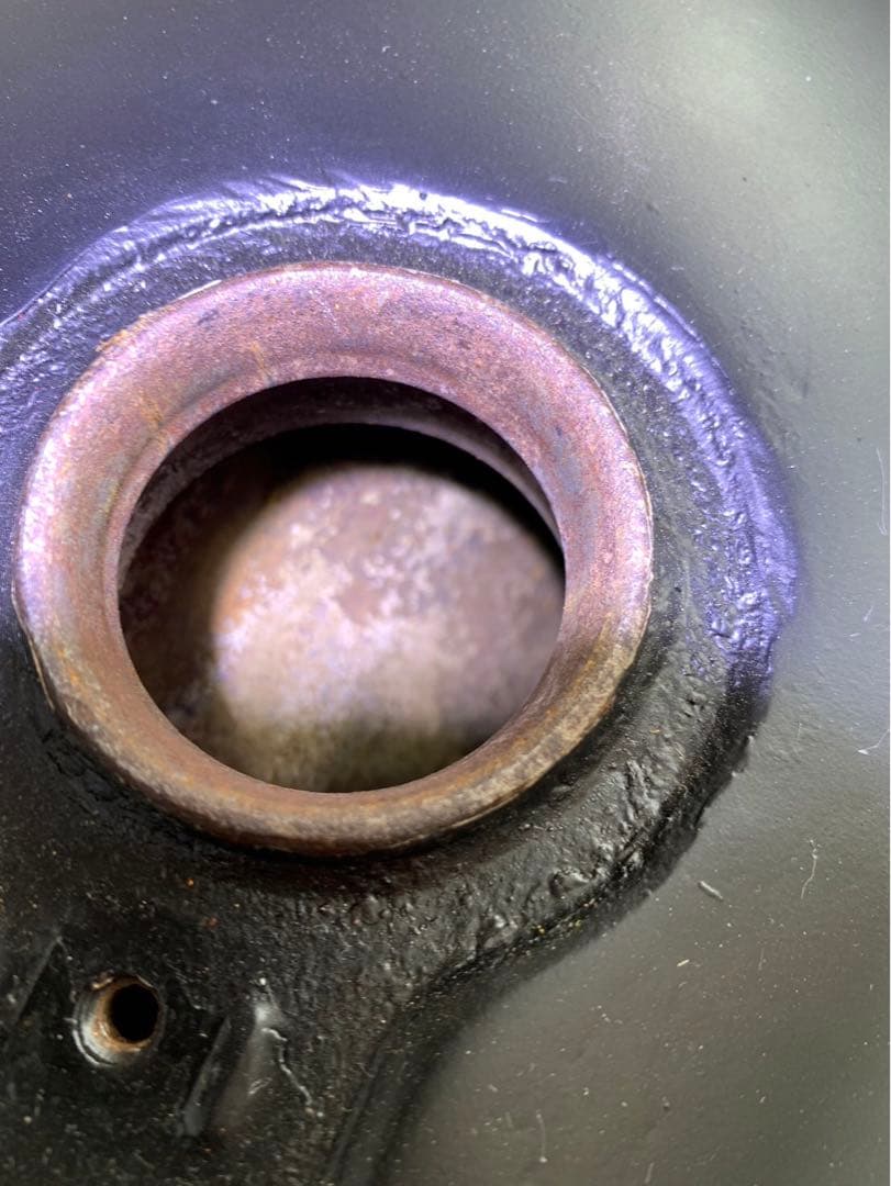 SR400用チョップタンク 黒 赤ライン