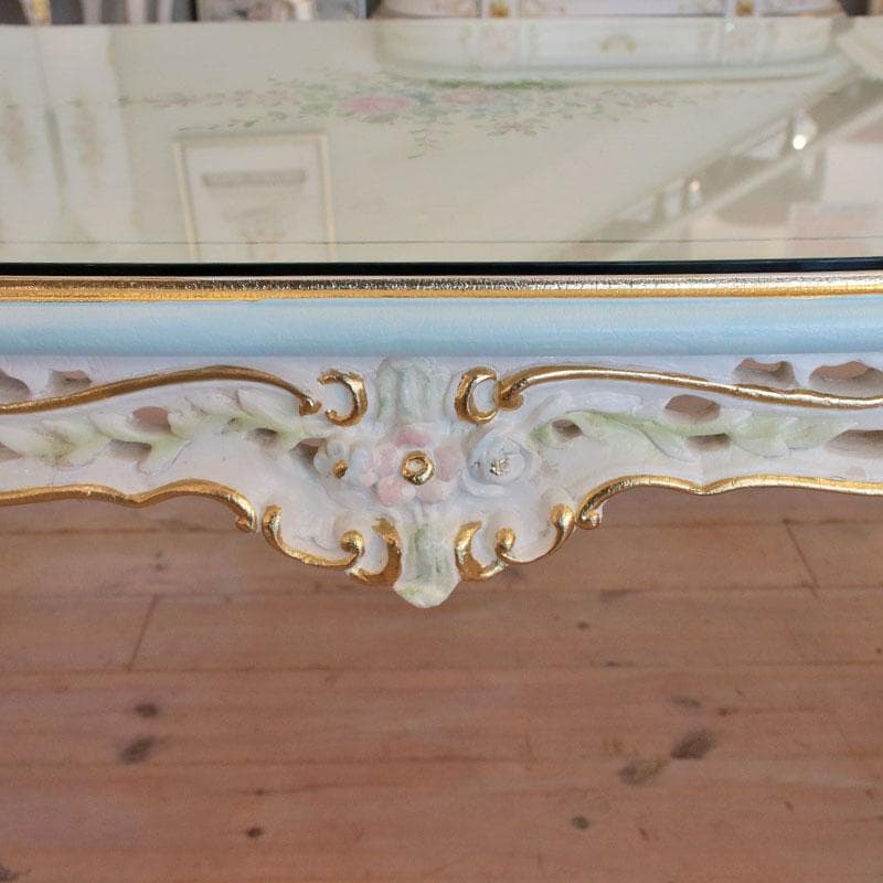 センターテーブル 120cm ロココ調 サイドテーブル 白家具 630-279