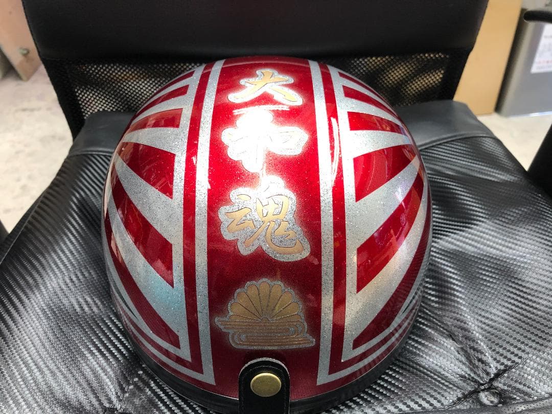 コルク半　カスタム　富士日章　三つボタン　キャンディレッドラメ　高級クリヤ