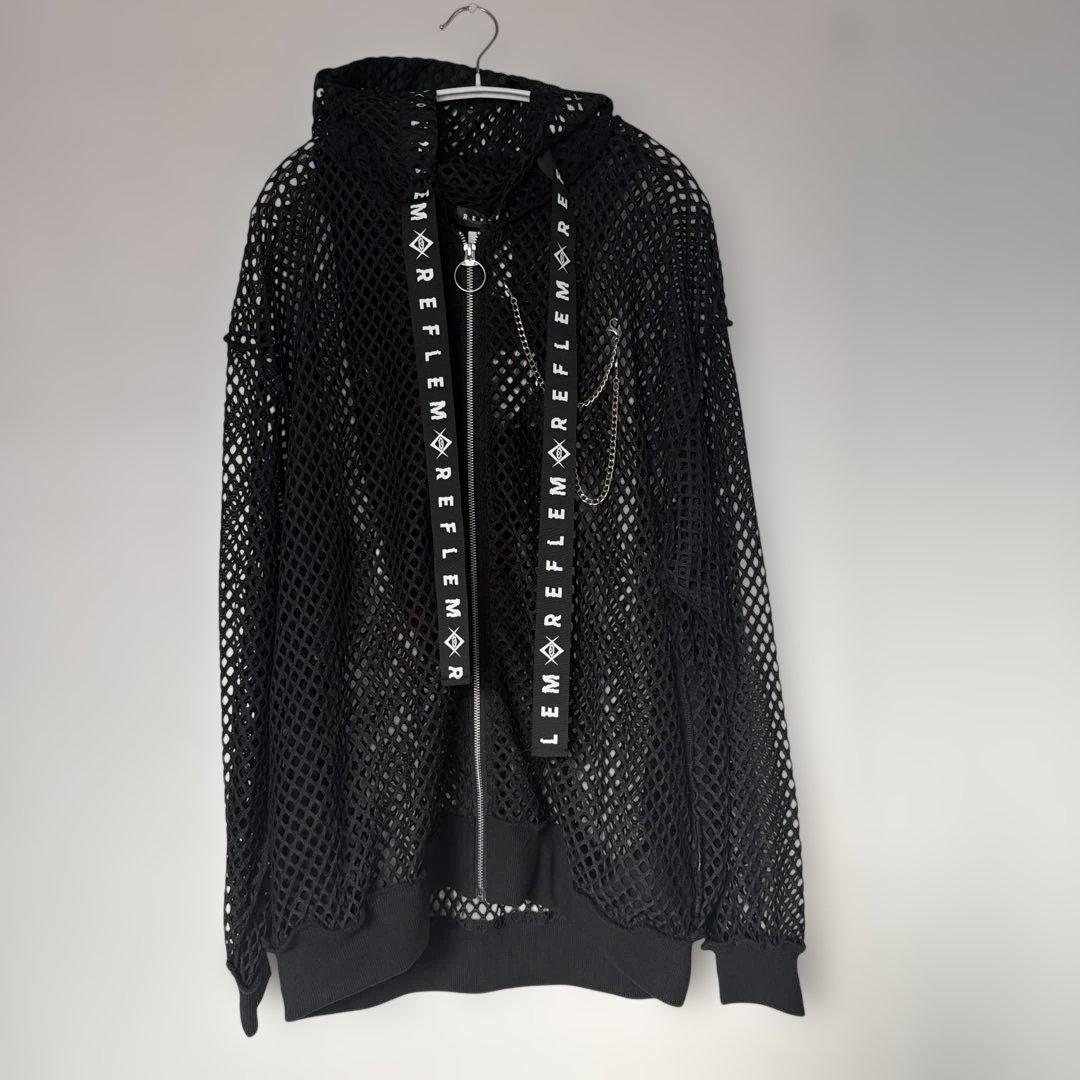 黒*音様 REFLEM うさ耳メッシュZIPパーカー タグ付き未使用品！