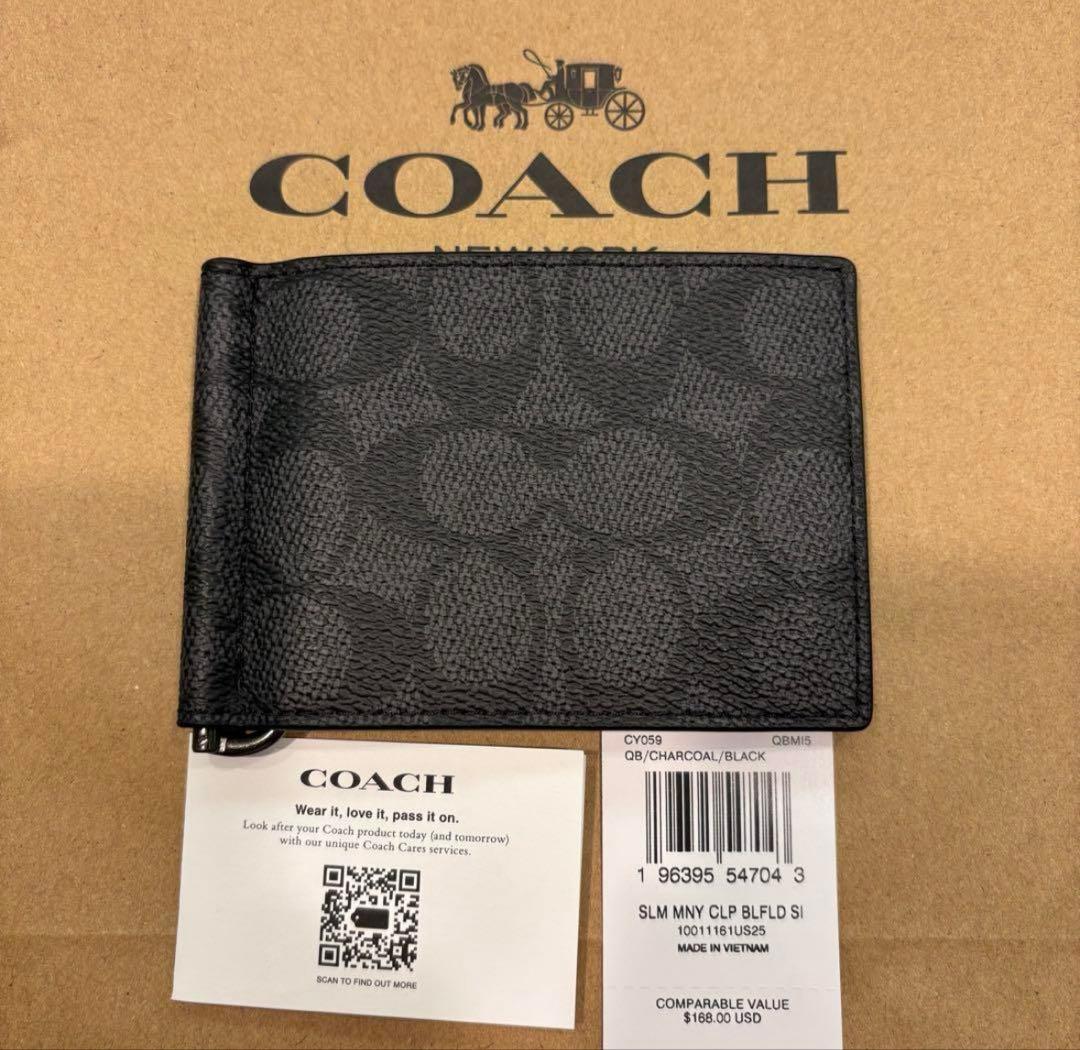 COACH 二つ折りマネークリップ★coach実績多数★