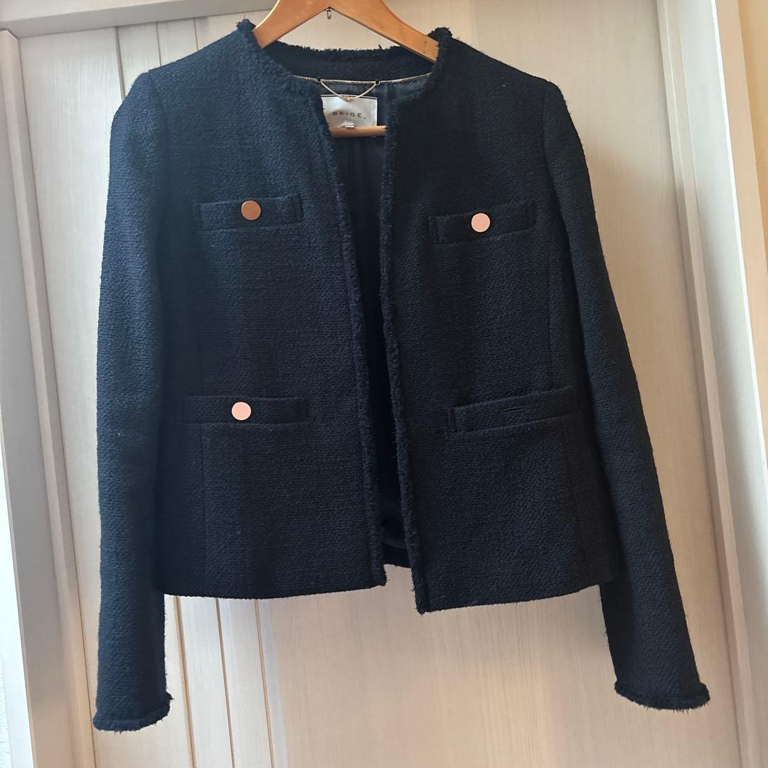 ベイジ BEIGE CAMBON ツイードジャケット ネイビー　M サイズ4