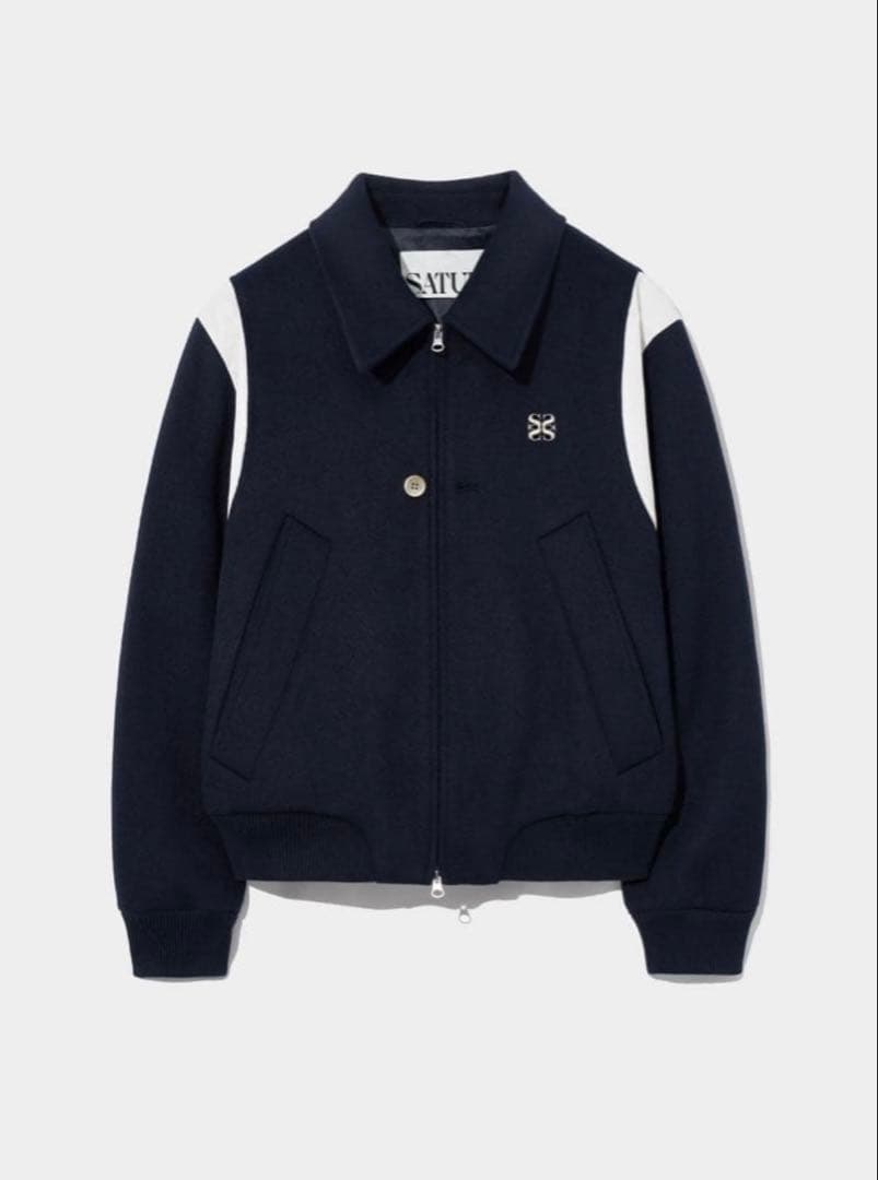 ジャケット・アウター SATUR Percy Wool Blend Varsity Jacket