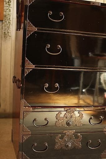 綺麗な庄内時代箪笥　5段　総桐材　タンス　収納　古家具　古民家　時代家具
