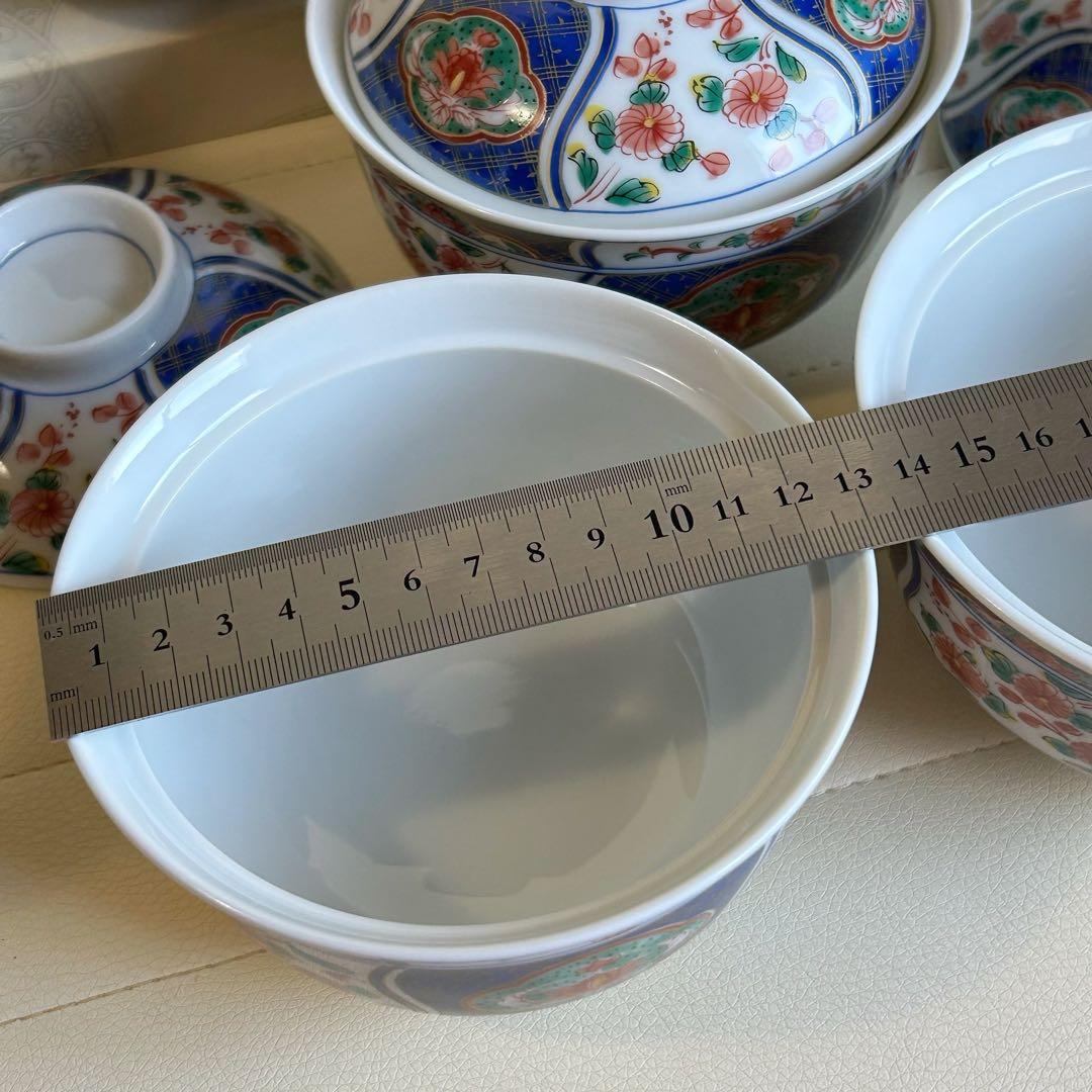 南風窯　蓋付きどんぶり揃　5客　丼ぶり　蓋付き碗　色絵　金彩古伊万里　和食器