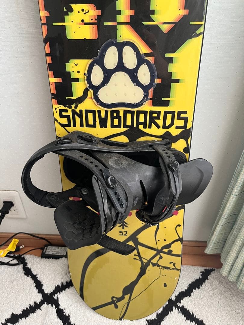 r*1様 R.P.M. 52 スノーボード イエロー/ブラック バインディング付