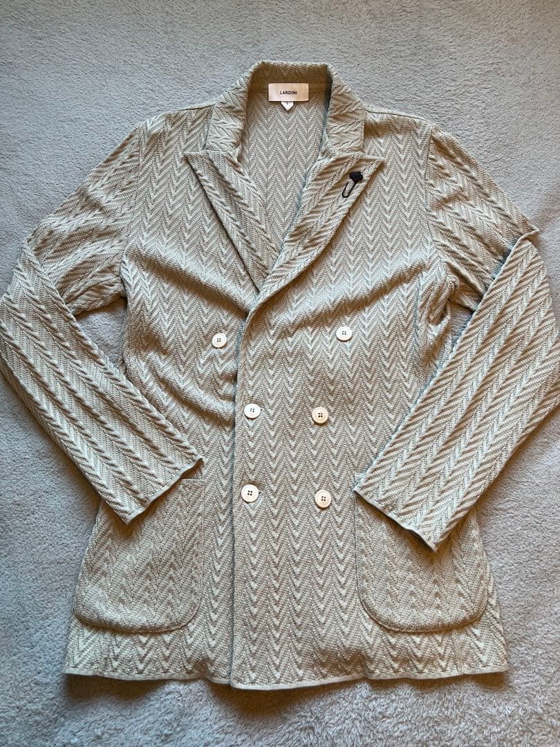 ラルディーニ ヘリンボーン柄ニットジャケット