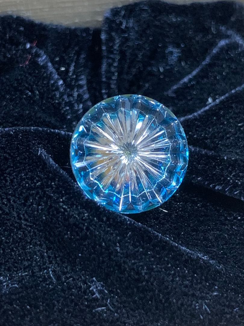 りんりん　新品未使用 江戸切子 菊 カフリンクス 青色 ク