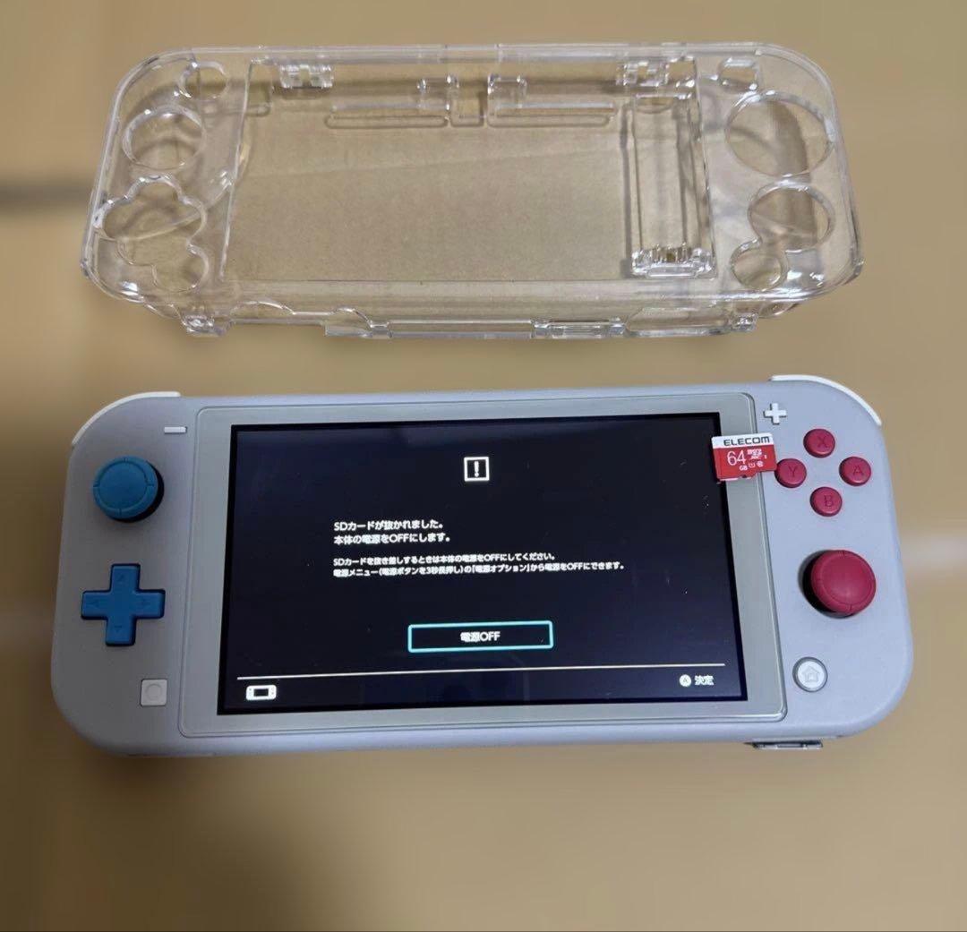 Nintendo Switch Lite ポケモンデザイン透明カバー、充電器付属