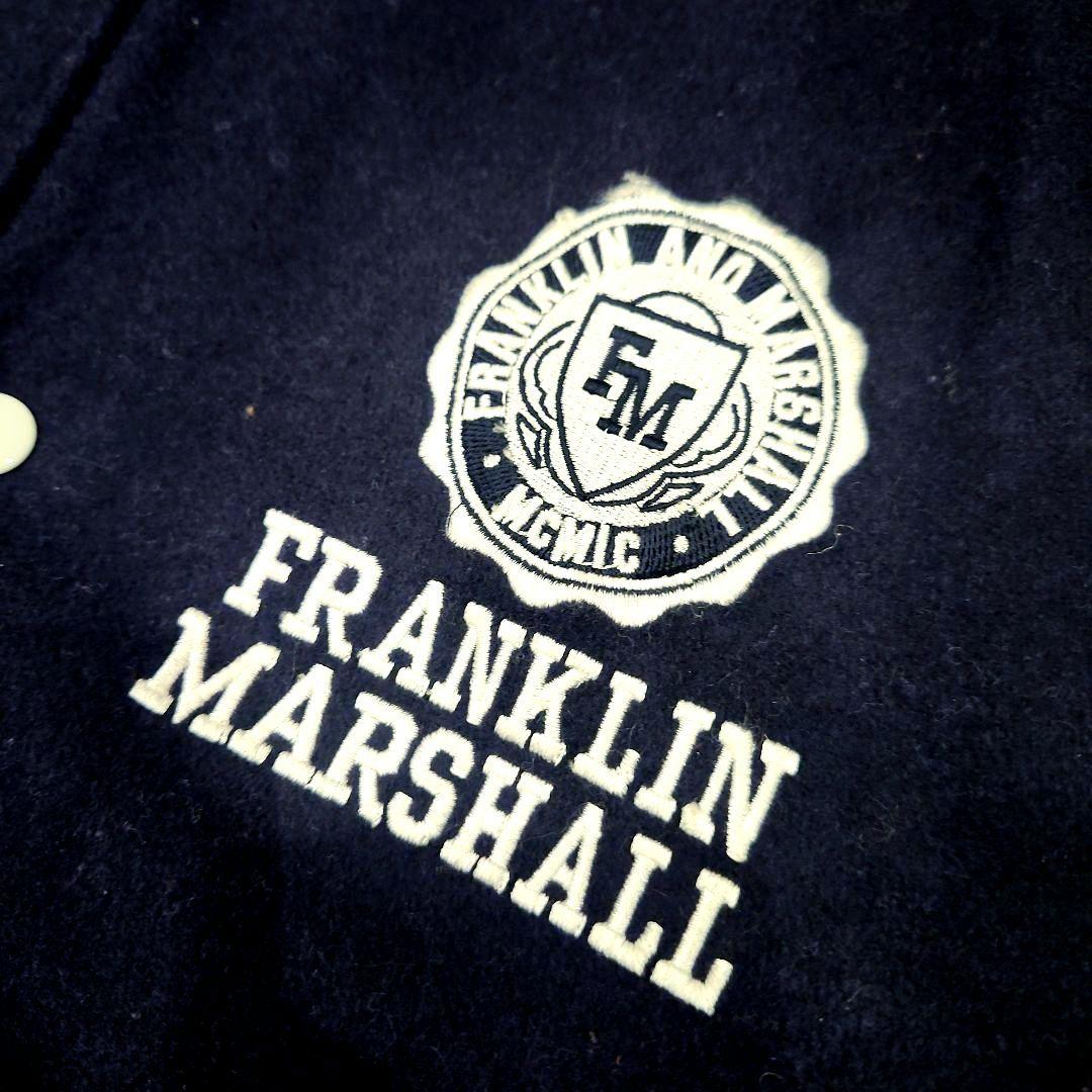 フランクリン&マーシャル スタジャン 袖レザー　本革　ウール 　XL